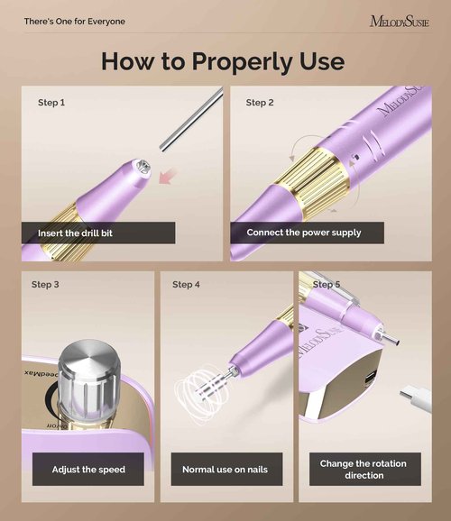 MelodySusie UV Nail Lamp, Plus30F UV Light for Gel Nails LED Nail Dryer with 3 Timer, Portable Nail Drill 30000 RPM,Professional Rechargeable Electric Nail File,