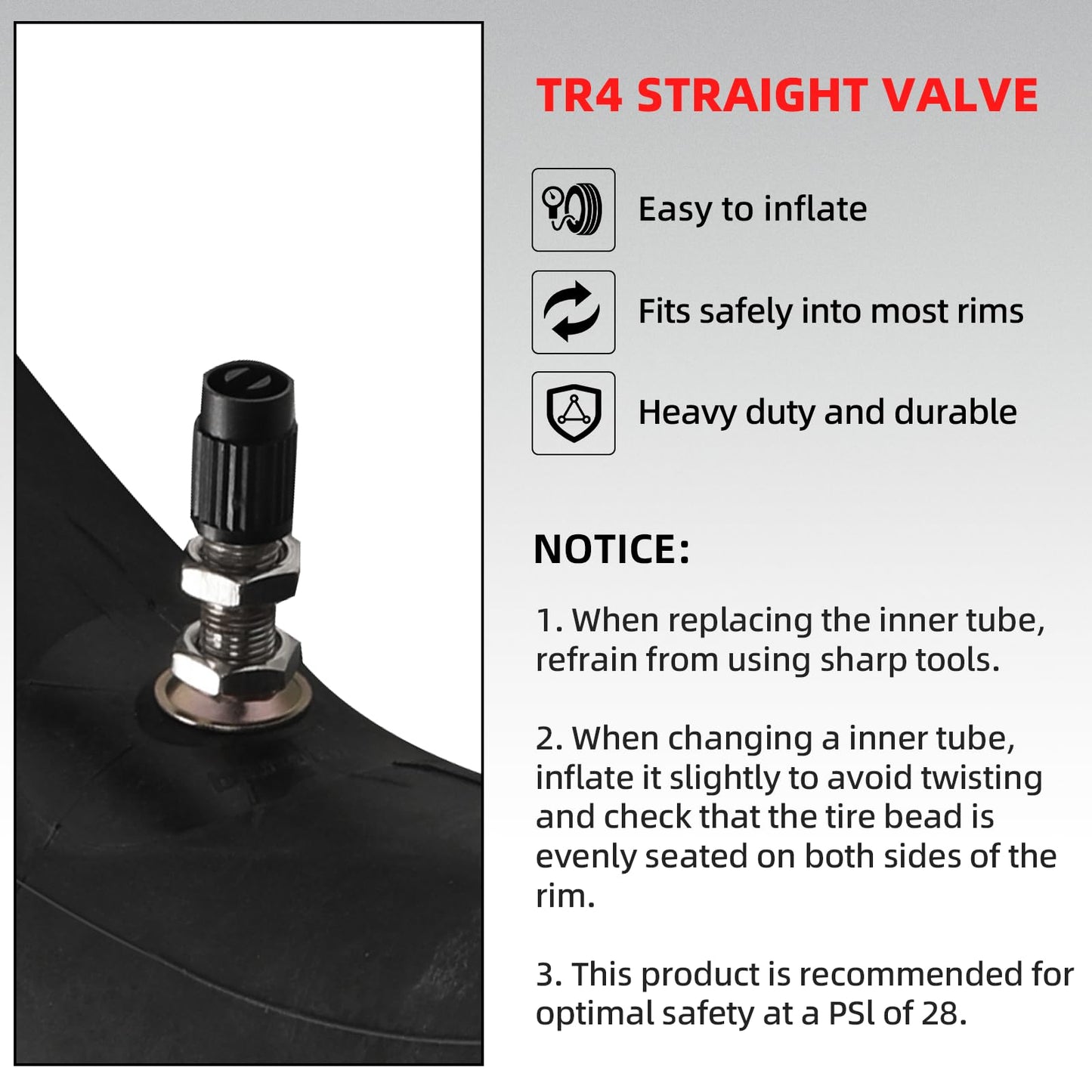 (2 Pack) AR-PRO 2.25/2.50-16” Off-Road Motorcycle Inner Tubes with TR4 Valve Stem - 70/90-16 Motorcycle Tire Replacement Inner Tubes - Compatible with Dirt Bikes, Pit Bikes, and Off-Road Motorcycles
