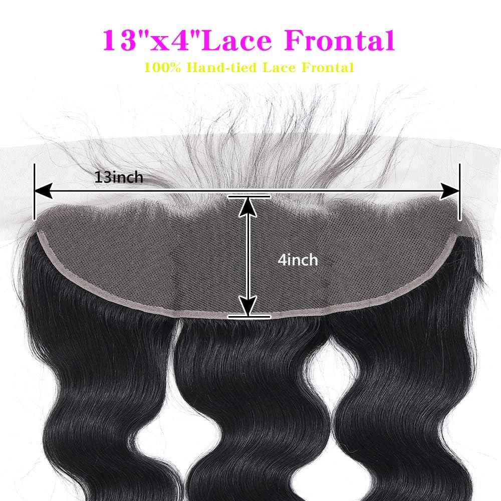 13x4 Lace Frontal Closure Body Wave Frontal Ear to Ear HD Lace Frontal Human Hair 100% Brazilian Virgin Human Hair Closure 20 Inch Frontals Hair Pieces for Women Free Part 150% Density