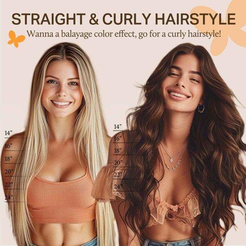 DOORES Seamless Clip-In Hair Extensions, Real Human Hair, Dark Brown to Chestnut Brown, 18 Inch, 7pcs, 110g, Straight, Invisi Edge