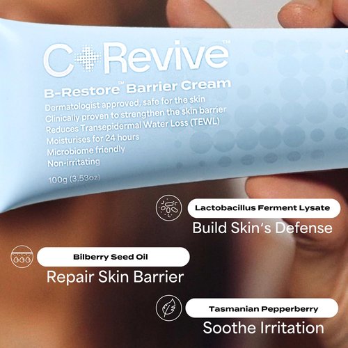 CelRevive B-Restore™ Barrier Cream soothes, hydrates, and supports microbiome balance, restoring comfort to sensitive, dry skin. EWG Verified™ for safety and transparency. Made in Australia