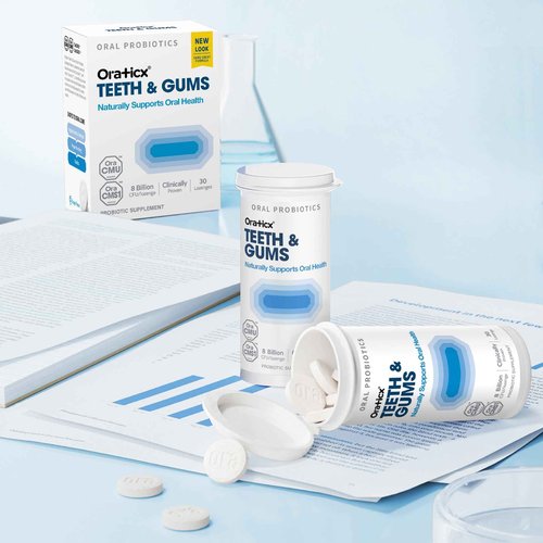 OraTicx Teeth & Gums Oral Probiotics, 8 Billion CFU - Naturally Supports Oral Health, Fresh Breath, and Immunity, Dental Probiotic Supplement, Grape Flavor 30 Lozenges 4-Pack