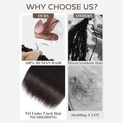 Wequeen 16A Deep Wave Human Hair Bundles 16 18 20 Inch 100% Unprocessed Brazilian Virgin Hair Quick Weave Bundles Human Hair Extensions Real Human Hair, Natural Black