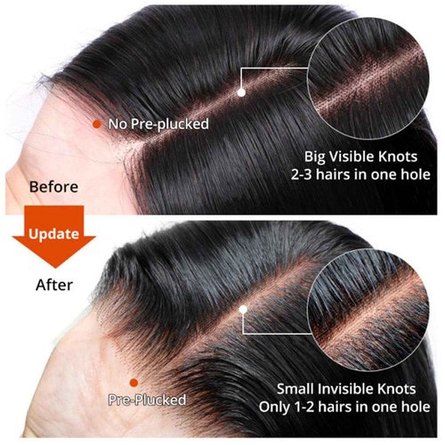VIPbeauty 200% Density 13x4 Straight Lace Front Wigs Human Hair Bleaching Knot Blunt Cut 13x4 HD Lace Front Wigs Human Hair Pre Plucked 14A Brazilian Virgin Bone Straight Wigs for Women 20 Inch