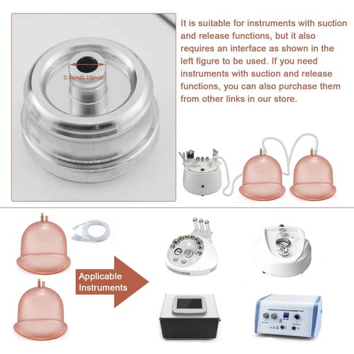 Elitzia Vacuum Cups for Butt Lifting 3000ML/101Fl.oz Vacuum Cupping Machine Accessories Extra-Large Buttocks 9.05inch bottom diameter 6.69inch height 1 Pair ETHX005 (Peach)