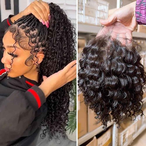 yimisunny Hair Full Lace Wigs Human Hair Wet Curly Full Lace Human Hair Wigs for Women Deep Wave HD Transparent Pre Plucked Bleached Knots With Baby Hair 7 Inch