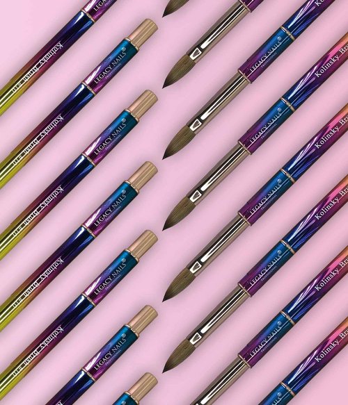 Legacy Nails Professional Multicolor Kolinsky Nail Brush #10 - Perfect For Sculpting Acrylic Nail Extensions Flexible bristles Light weight