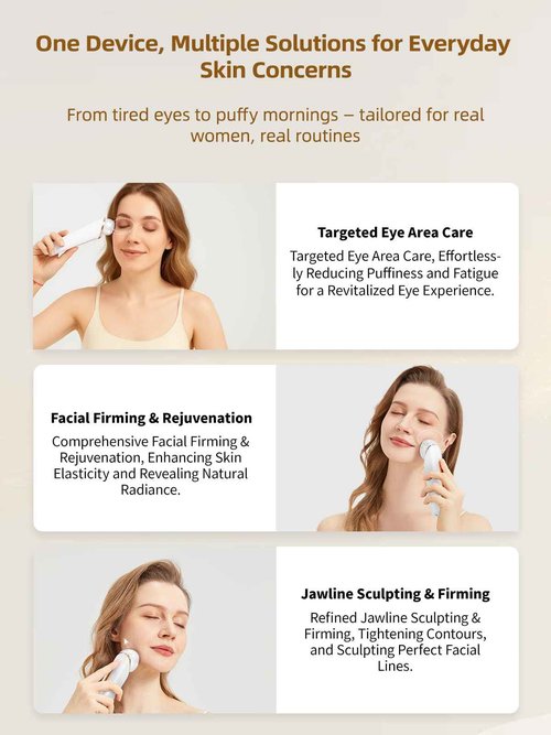 Yuonry 6-in-1 Age-Defying - Eye, Face & Neck Lift & Firm, 5-Color Light Therapy for Face with Microcurrent, Vibration, Heat & Cooling, Skin Care Tool for Youthful & Tightening Skin