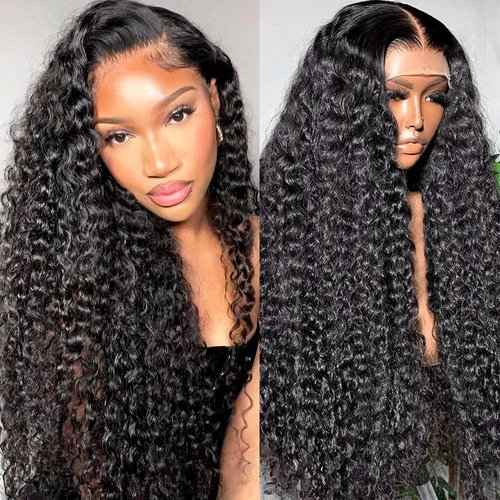 Kucmir 26 Inch Deep Wave Lace Front Wigs Human Hair Pre Plucked 13x6 Lace Front Wigs Human Hair Wigs for Women Frontal Wigs Human Hair with Baby Hairline