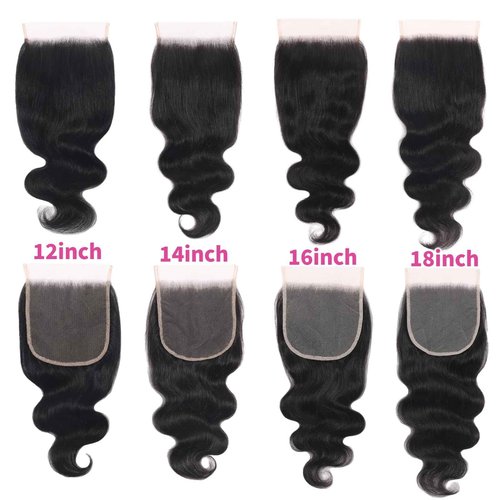 5X5 HD Lace Closure Body Wave Transparent Lace Closure 10A Brazilian Virgin Human Hair Closure Free Part Pre Plucked with Baby Hair (5x5 lace closure, 18inch)