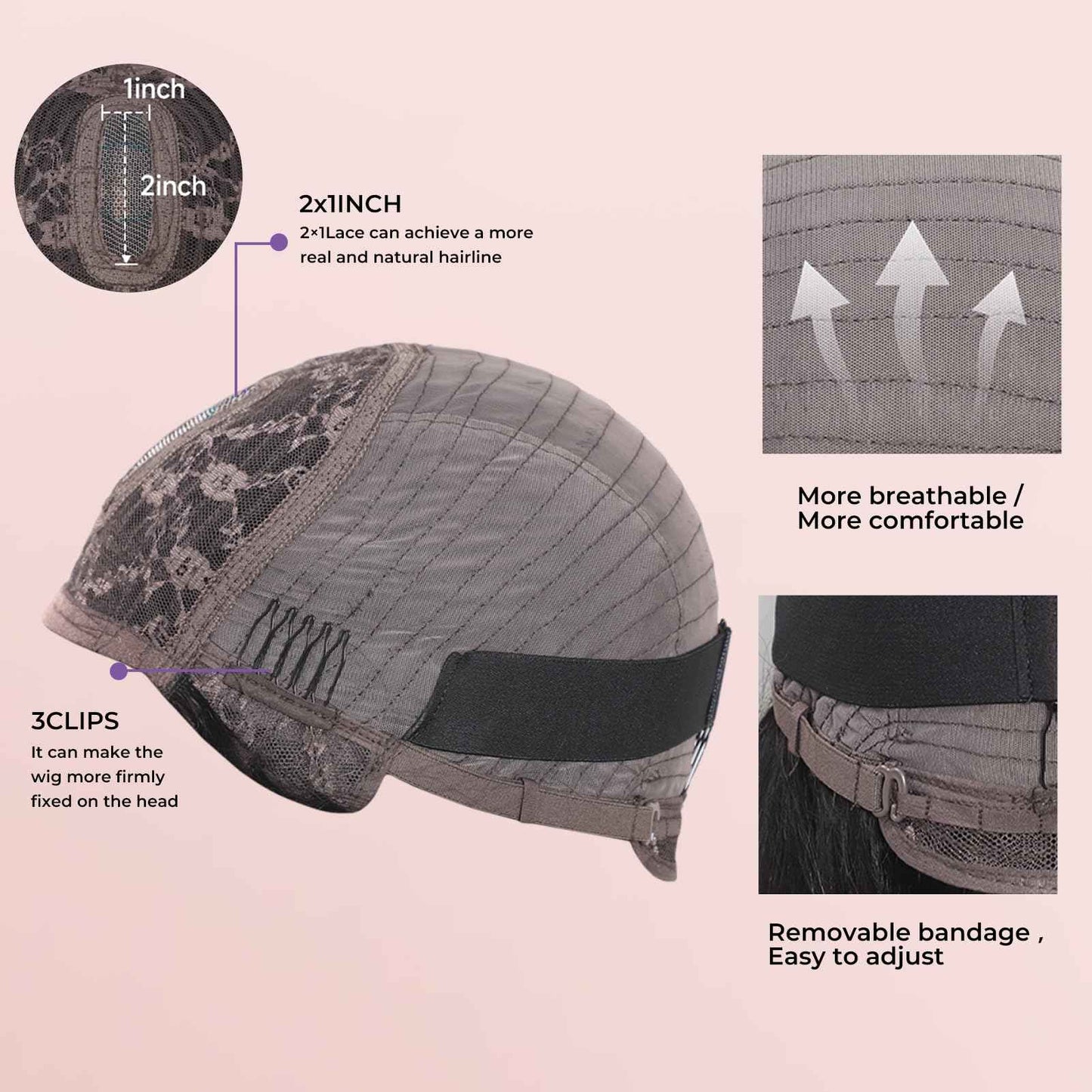 KEPWIN Bob Wig with Bangs Human Hair Wig 2x1 Closure Transparent Lace Bob Glueless Wigs Human Hair Short Wigs Straight Wigs for Black Women Wear and Go Natural Black 180% Density 14Inch