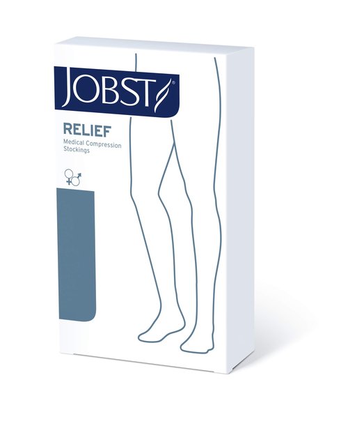 JOBST Relief 20-30 mmHg Compression Stockings, Knee High, Closed Toe, Black, Large Petite