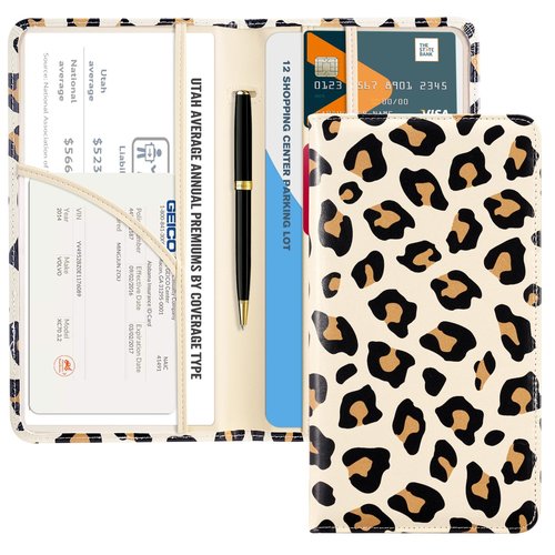 CoBak Car Registration and Insurance Holder - Vehicle Glove Box Car Organizer,Auto Truck Comparment Accessories Case with Magnetic Closure for Driver License,Cards
