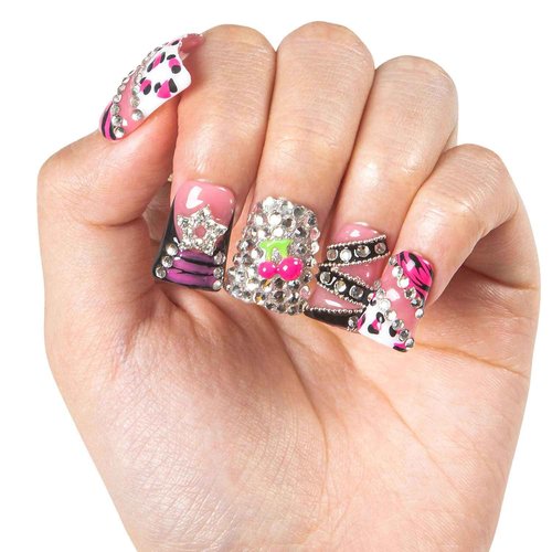 LOVFUL Press on Duck Nails Short | Handmade Acrylic French Tip Fake Nails Press ons | 3D Design Duck Short 0.8 in | H575-S
