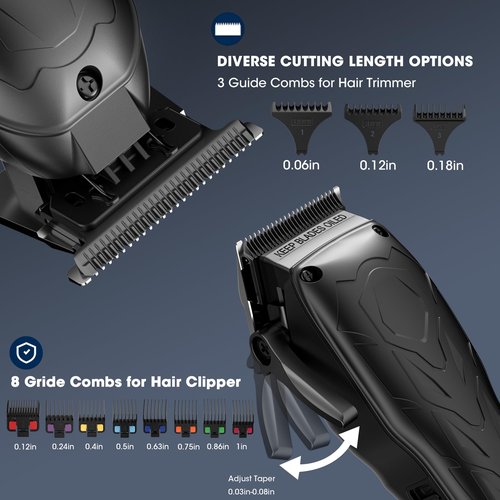 Karrte Professional Hair Clippers and Trimmer Set, 3 in 1 Hair Clippers for Men, Pro Clipper, T-Shaper Trimmer & Foil Shaver, Cordless Clippers and Grooming Set, Hair Cutting Kit for Gift