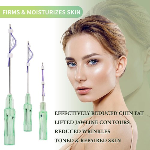elves Pdo Threads for Face Lift/Whole body lifting Pdo Multi Threads L-Type Blunt 16pcs PDO Mono Threads 23G38mm Collagen Threads for Face Skin Tightening