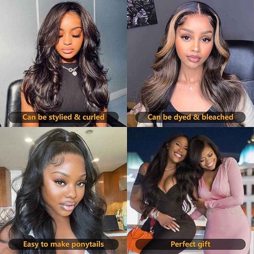 YACHEP Body Wave 13x4 Lace Front Wigs Human Hair Pre Plucked HD Lace Frontal Wigs Human Hair Wavy Wigs for Black Women 150 Density 20 Inches