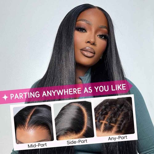 TAIKOU 13x6 Lace Front Wigs Human Hair 200 Density 13x6 HD Transparent Lace Front Wigs Human Hair Pre Plucked Straight Human Hair Wig With Baby Hair For Women 22Inch