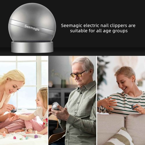 Electric Nail Clipper, 2 in 1 Automatic Electric Nail Clippers with LED Light, 2 Speeds Nail Trimmer Gift for Senior Adults Students Baby