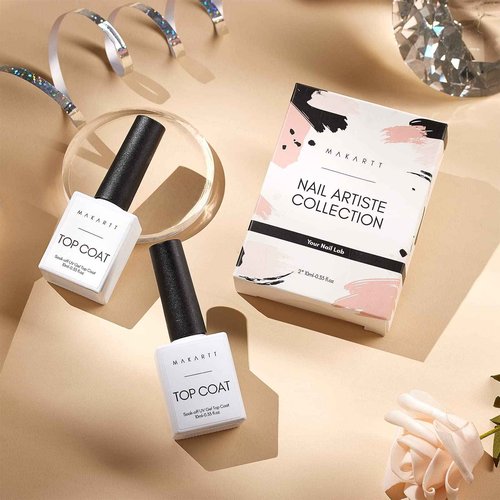 Makartt Rechargeable UV LED Light with Gel Top Coat Kit Bundle, Cordless Nail Lamp Aurora 36W Professional Nail Dryer, Soak Off UV LED Gel Nail Polish Top Coat