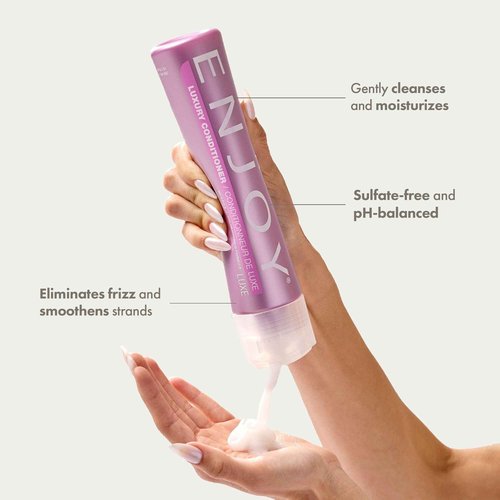 Enjoy Luxury Conditioner - Eliminates Frizz Cleansing Moisturizing Smoothing - Sulfate Free For Thick Coarse or Curly Hair (33.8 Fl Oz)