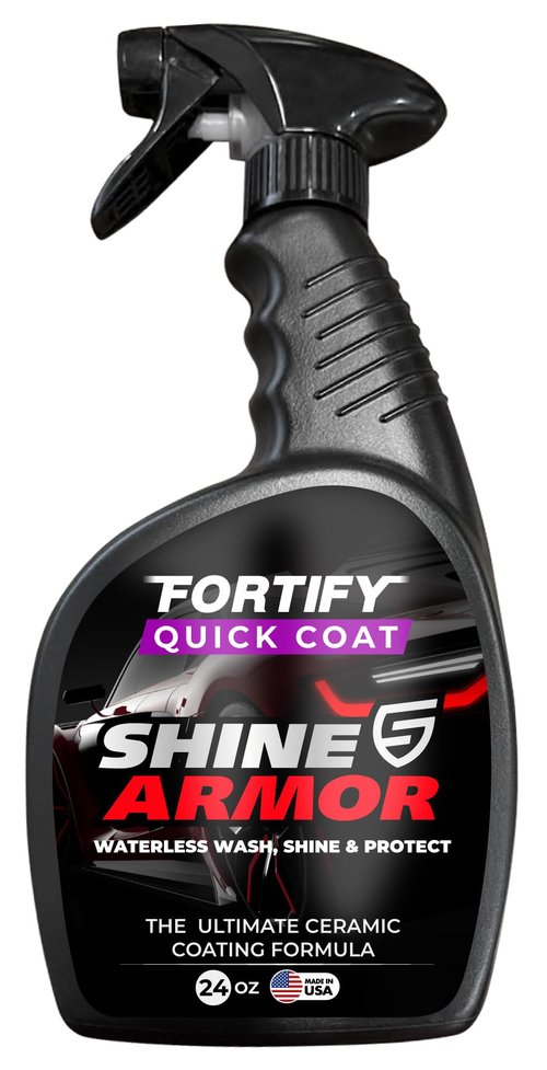 SHINE ARMOR Ceramic Coating Fortify Quick Coat Car Wax Polish Spray Waterless Wash & Wax Hydrophobic Top Coat Polish & Polymer Paint Sealant Detail Protection (24 Fl Oz)