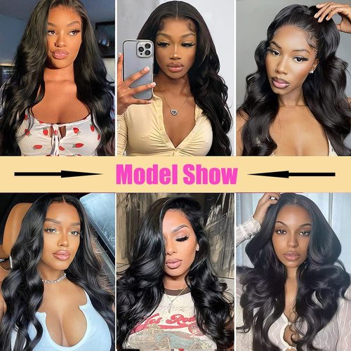 Amskdum 12A Human Hair Bundles 18 20 22 Inch Body Wave Bundles Human Hair 100% Unprocessed Brazilian Virgin Weave 3 Bundles Human Hair Extensions Natural Color
