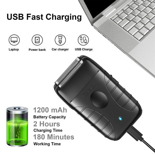 KEMEI Professional Hair Clippers for Men, Cordless Barber Clipper T-Blade Trimmer Foil Shaver Set, Electric Hair Cutting Kit with 11 Guide Comes, USB Fast Rechargeable, KM-2296, KM-2299, KM-T95