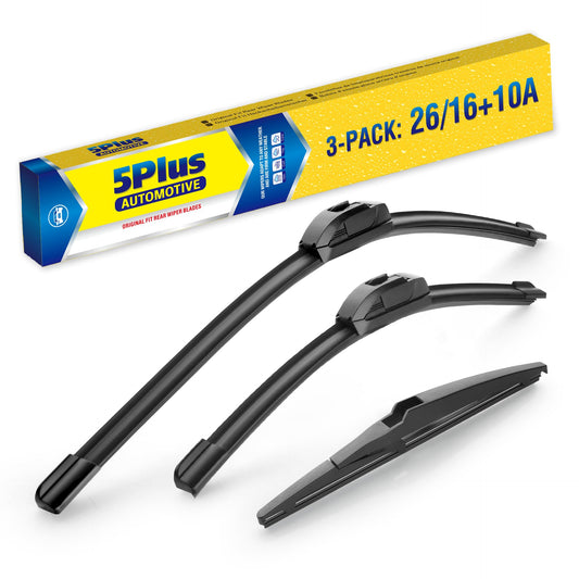 5 PLUS Replacement For TOYOTA RAV4 2018 2017 2016 2015 2014 2013(Set of 3), 26 Inch + 16 Inch Windshield Wiper Blades with 10 Inch Rear Wiper Blade, All-Season OEM Quality Windshield Wiper Blades