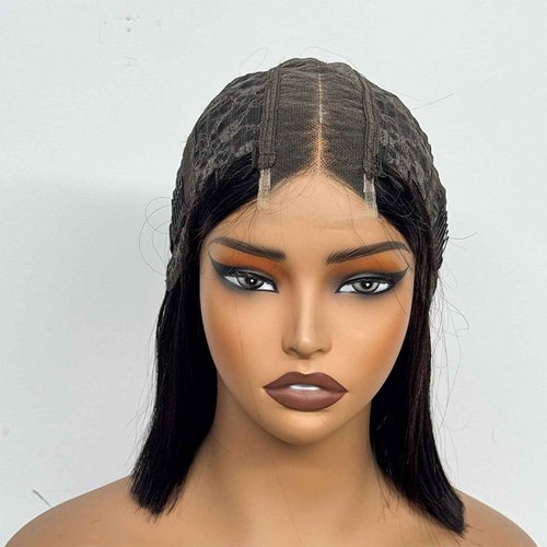 sedittyhair Double Drawn 280 Density Real 2x6 HD Lace Closure Human Hair Wig for Black Women Pre Plucked Middle Part Vietnamese Hair Bob Bone Straight Wig Natural Color 10 inches