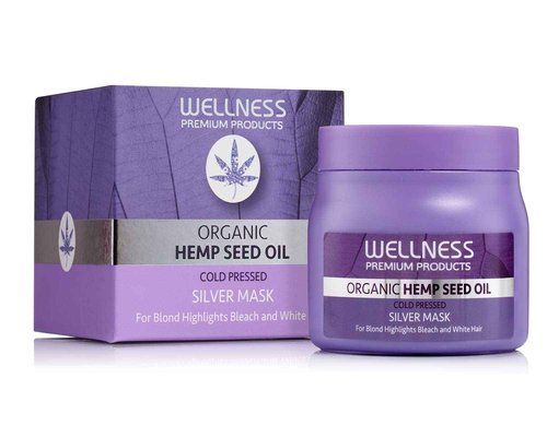 Wellness Premium Products Organic Hemp Seed Oil Hair Mask for Damaged Blond Hair - 500ml/16.9oz - Repairs Extreme Chemical and UV Damage, Hydrates Hair, Color Safe with Anti-Breakage Benefits