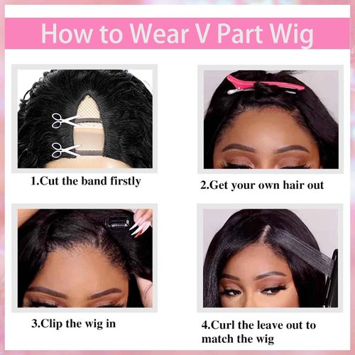 beautkol V Part Wig Human Hair Body Wave Upgrade U Part Human Hair Wig With Clips Brazilian Virgin 100% Human Hair VPart Wigs Human Hair For Black Women Glueless Beginner Friendly Body Wave 22Inch