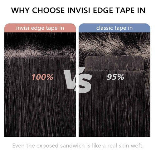 COOKAYU Invisi Edge Tape in Extensions Human Hair Walnut Brown to Ash Brown and Blonde Seamless Injected Tape Ins Straight invisible Hair Extensions 20Inch 45g 20pcs/pack