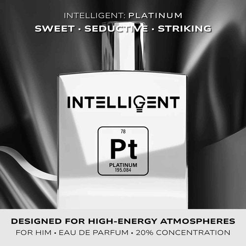 Intelligent Platinum Eau de Parfum | Cologne for Men | Sweet, Seductive, Striking | 3.4 Fl Oz (100 mL)