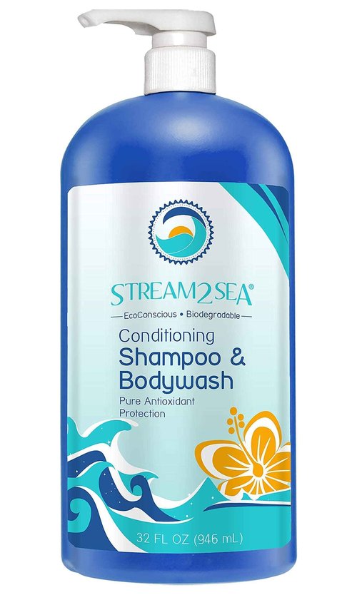 STREAM 2 SEA Leave-in Conditioning Shampoo and Body Wash - Natural, UV Absorbent, Sulfate-Free Hair and Body Cleanser, Detangles and Conditions