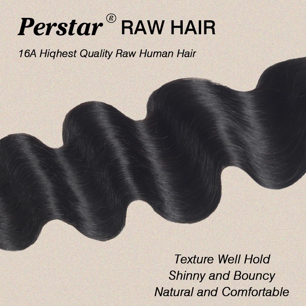 16A Raw Hair Body Wave Bundles Unprocessed Vietnamese Virgin Hair Body Wave Human Hair 3 Bundles for Black Women 14 16 18 Inches Wet And Wavy Hair Weft Natural Black