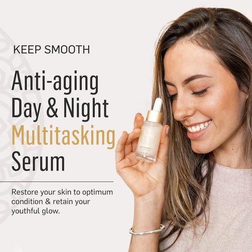 Keep Smooth Day & Night Serum | 30 mL | Hydrating Skin Care for Face, Neck & Chest | With Hyaluronic Acid, Water & Natural Ingredients for Youthful Glow and Smooth Skin