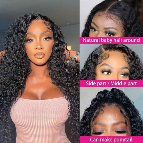Wiggins Ready And Go Glueless Wigs Human Hair Curly Lace Front Wigs Human Hair Pre Plucked Bleached Knots Curly Hair Products Pre Cut Lace 4x7 Lace Front Wig Glueless Wigs For Women 14 Inch