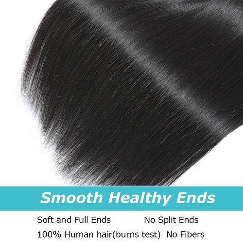 AnJudyReid Straight Human Hair Bundles for Black Women 32Inch 13A Grade 100% Unprocessed Straight Bundles Human Hair Extensions Natural Black