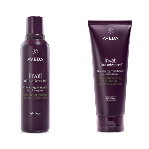 Aveda Invati Ultra Advanced Exfoliating Shampoo & Thickening Conditioner Light Duo | for Fine to Medium Thinning Hair Types | Normal to Oily Scalp | Part of 4-Step System | 6.7 Fl Oz