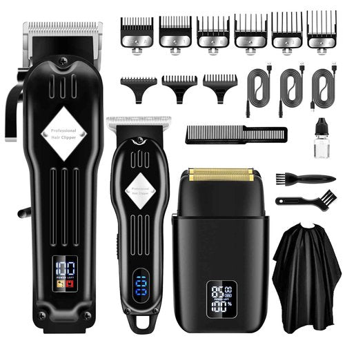 SUNNOW Hair Clippers for Men, Beard Trimmer & Hair Trimmer & Electric Foil Shavers Razor Kit, Hair Cut Machines Men's Beard Grooming Kit for Home, Barber(Black)