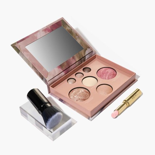 LAURA GELLER NEW YORK Own Your Age Kit: Best of the Best Palette and Jelly Balm Tinted Lip Color, Sheerly Amazing and Retractable Angled Kabuki Brush