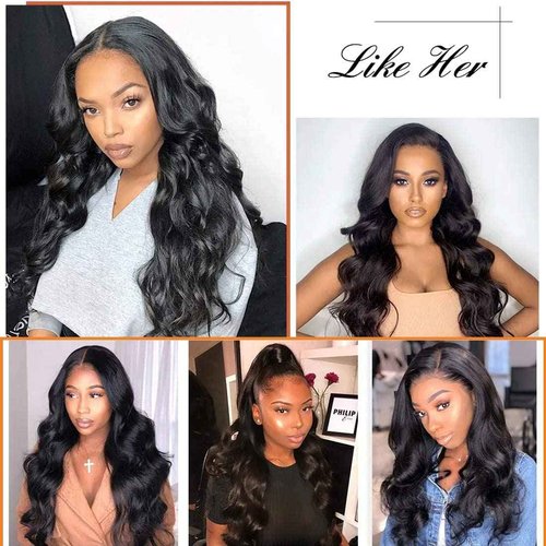 Nadula Hair 12A Brazilian Body Wave Virgin Human Hair 3 Bundles 10 12 14, 100% Unprocessed Brazilian Wavy Human Hair Weave Extensions for Black Women Natural Color