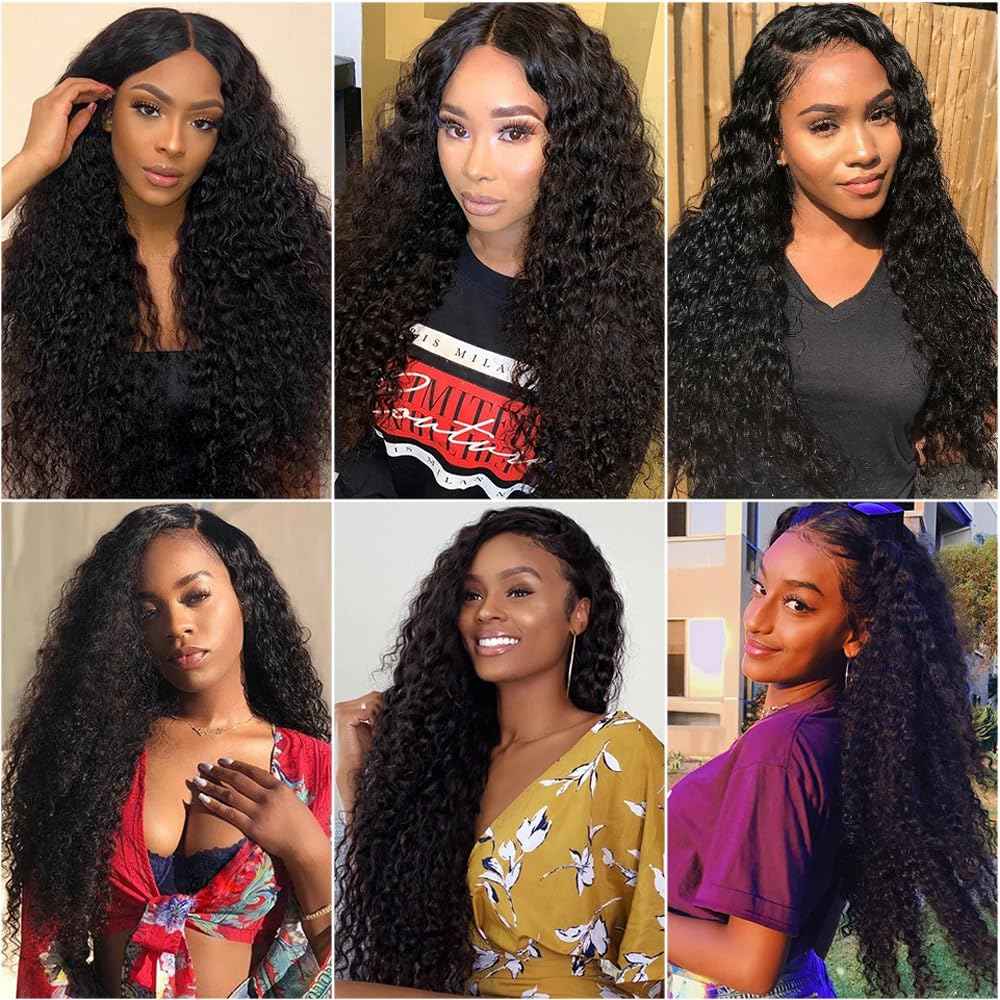 30 32 34 Inch Raw Deep Wave Bundles Human Hair Natural Black Color Unprocessed Brazilian Virgin Hair Loose Deep Wave Bundles Human Hair