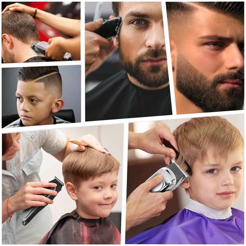 PHXCHAM Hair Clippers, Silent Cordless Hair Trimmer, Mini Hair Cutting Kit with 5 Guide Combs, USB Rechargeable Home Haircut Clippers for Men Kids