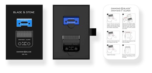 Blade & Stone™ Replacement Clipper Blade - Diamond-S™ Blade - Micro-Gap™ Technology - Graphene-X™ - Fits Blade & Stone™ Cordless Clippers and Most Popular Barber (Clutch Replacement Blade)