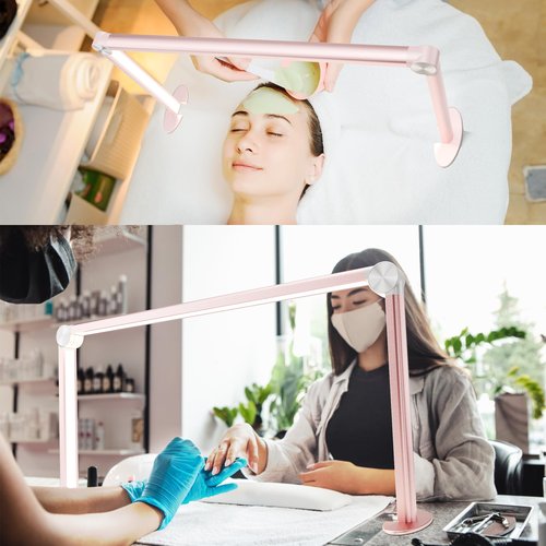 gelpal Nail Tech Lamp for Desk，30" 48W Professionals Led Light, Desk Lamp for Lash Eyelash Extension,Color Temperature 2700K-6000K, Full fold Makeup lamp,Salon&Home(Pink)
