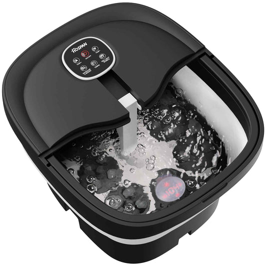 HOSPAN Collapsible Foot Spa Electric Rotary Massage, Foot Bath with Heat, Bubble, Remote, and 24 Motorized Shiatsu Massage Balls. Pedicure Foot Spa for Feet Stress Relief - FS02A