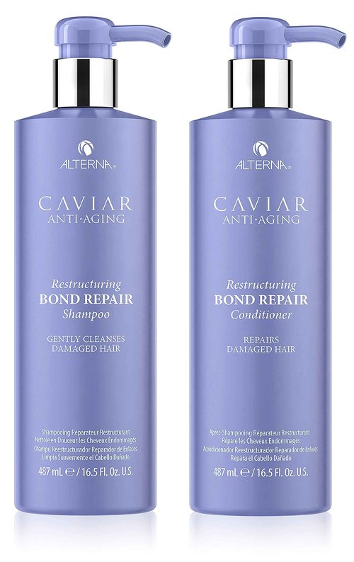 Alterna Haircare CAVIAR Anti-Aging Restructuring Bond Repair Shampoo and Conditioner Bundle, 16.5 oz | For Brittle, Damaged Hair | Repairs, Strengthens and Protects Damaged Hair | Sulfate Free