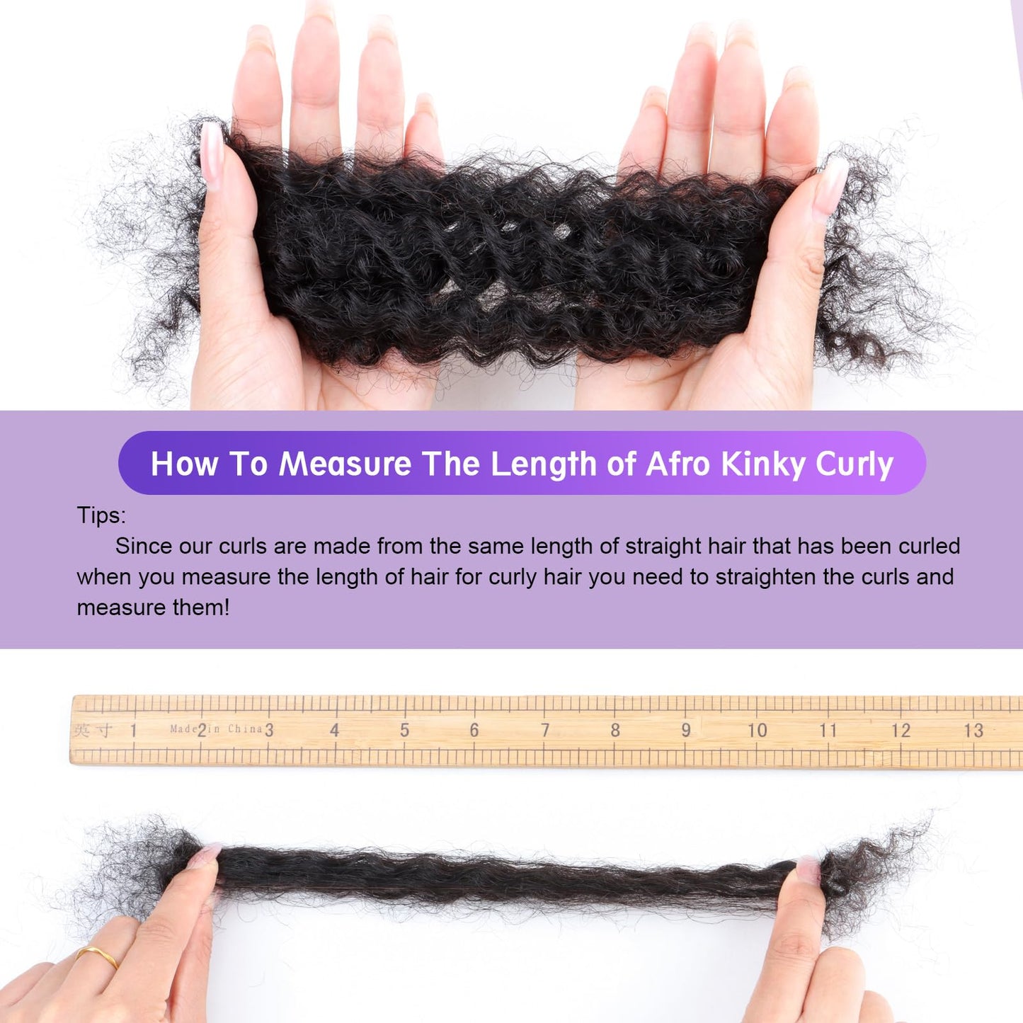14 inches Afro Kinkys Bulk Human Hair for Dreadlocks Extensions Repair Locs, Twist Braiding Afro Kinky Human Hair for Locs 1 Pack 30 Gram Natural Black Color（14 Inch，Pack/4)